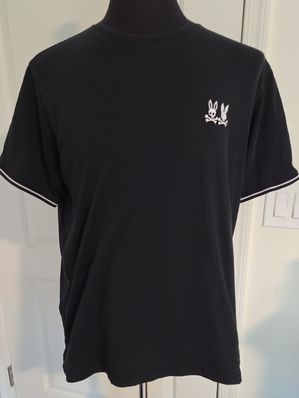 Psycho Bunny Black Short Sleeve Tee with White Logo
